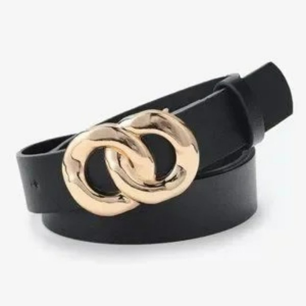 New Black Belt Interlocking Ring Buckle Fits XS to L.
